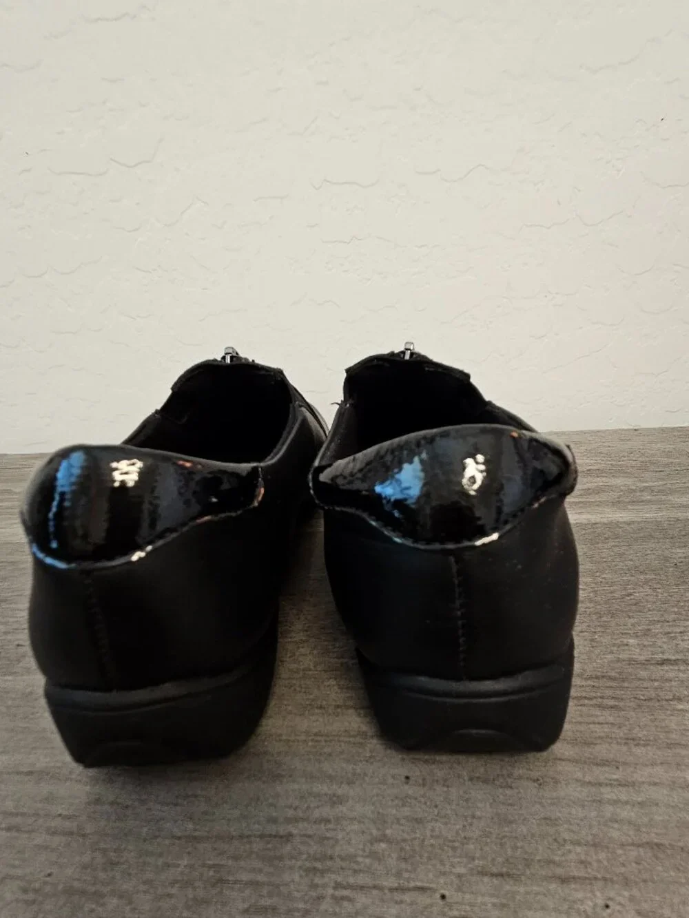 Munro Berkley Black Leather Front Zip Comfort Loafers Shoes - Size 8.5 M